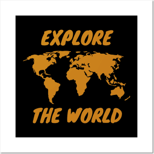 Explore the world map black Posters and Art